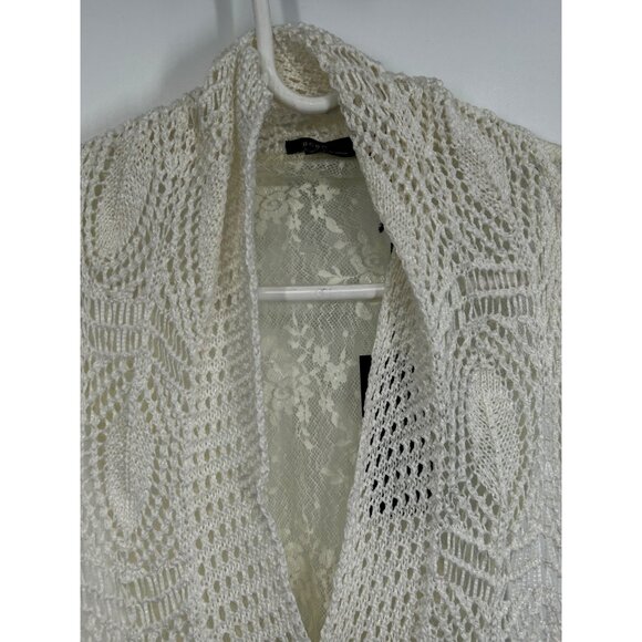 NWT BCBGMAXAZRIA  Knitted Crochet FESTIVAL SLEEVELESS VEST LARGE - Picture 3 of 7